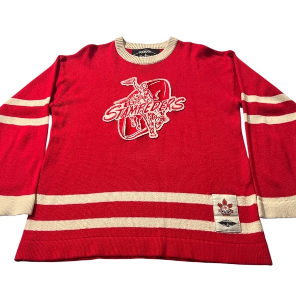 Reebok By Roger Edwards Calgary Stampeders Retro 60's Canadian Football Sweater - Picture 3 of 7